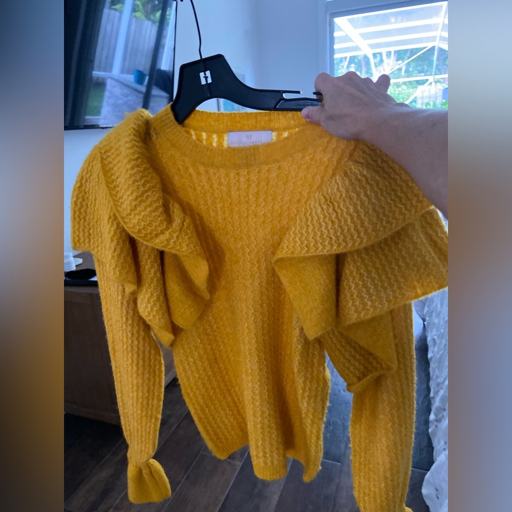 Mustard yellow sweater. Cute with jeans